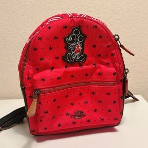 Coach Red Mickey Mouse Backpack